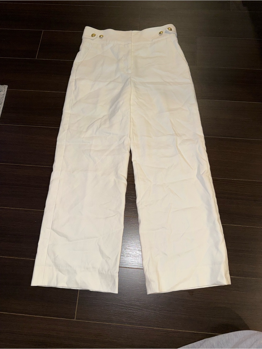 VERONICA BEARD AUBRIE PANTS High-Waist Wide-Leg Pants in White - Picture 6 of 10